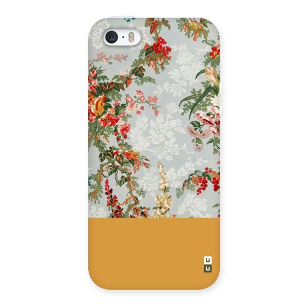 Golden Stripe on Floral Back Case for iPhone SE