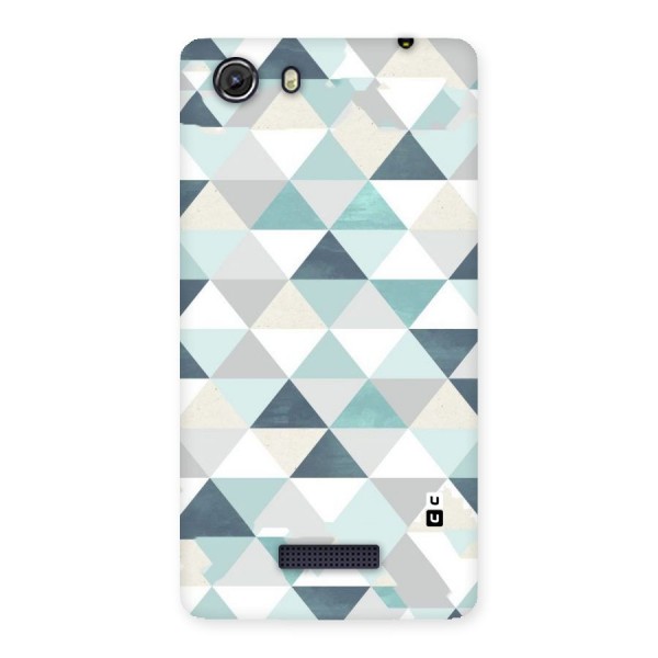 Green And Grey Pattern Back Case for Micromax Unite 3