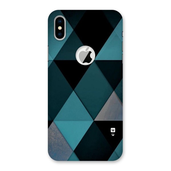 Green Black Shapes Back Case for iPhone X Logo Cut