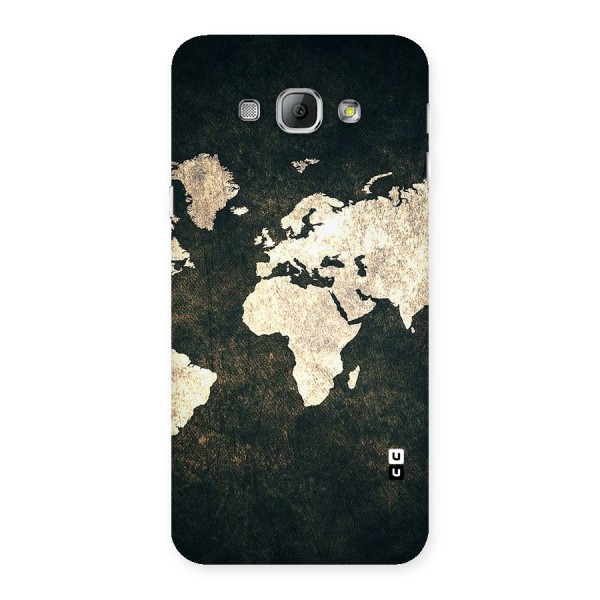 Green Gold Map Design Back Case for Galaxy A8