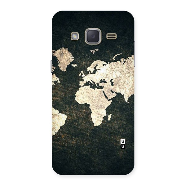 Green Gold Map Design Back Case for Galaxy J2