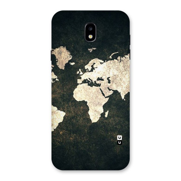 Green Gold Map Design Back Case for Galaxy J7 Pro