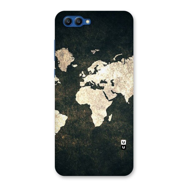 Green Gold Map Design Back Case for Honor View 10