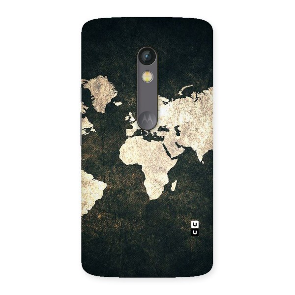 Green Gold Map Design Back Case for Moto X Play