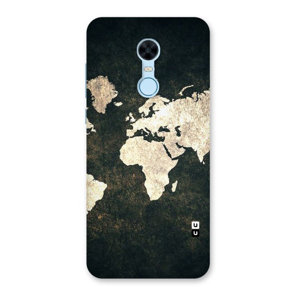 Green Gold Map Design Back Case for Redmi Note 5