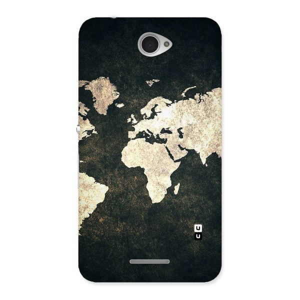 Green Gold Map Design Back Case for Sony Xperia E4