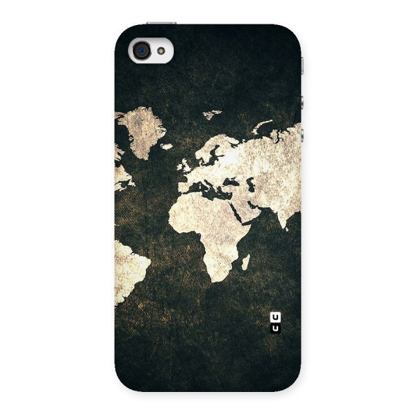 Green Gold Map Design Back Case for iPhone 4 4s