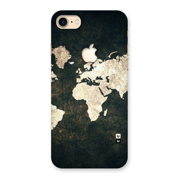 Green Gold Map Design Back Case for iPhone 7 Apple Cut
