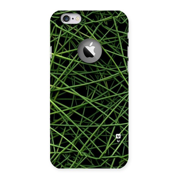 Green Lines Back Case for iPhone 6 Logo Cut