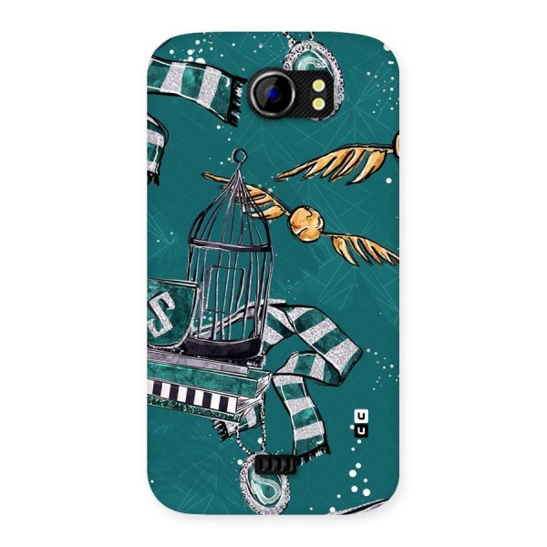 Green Scarf Back Case for Micromax Canvas 2 A110
