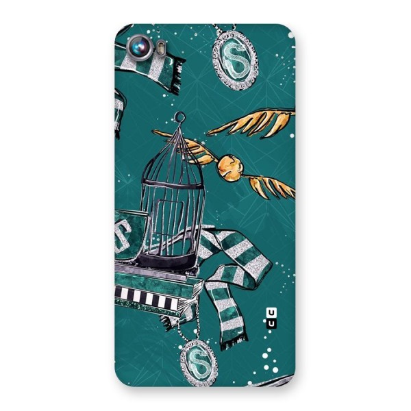 Green Scarf Back Case for Micromax Canvas Fire 4 A107