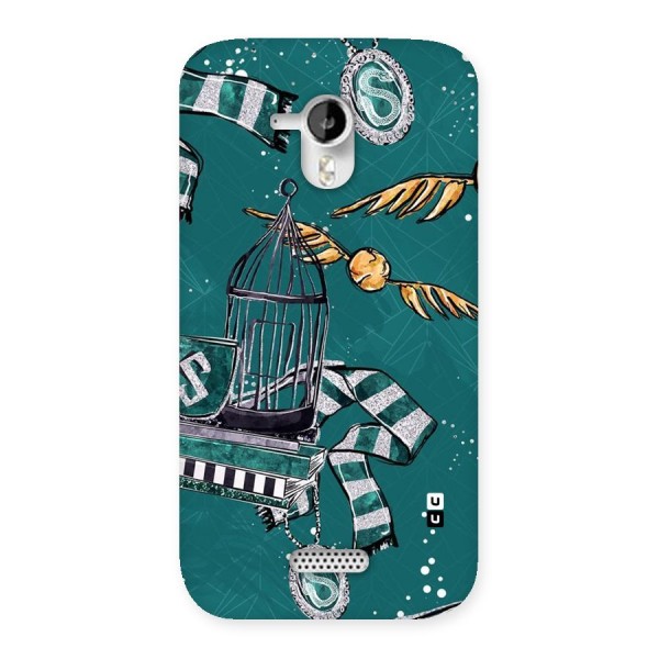 Green Scarf Back Case for Micromax Canvas HD A116