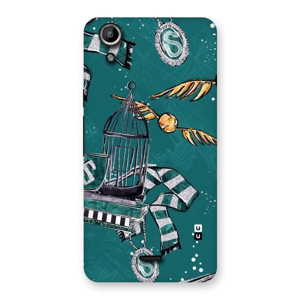Green Scarf Back Case for Micromax Canvas Selfie Lens Q345