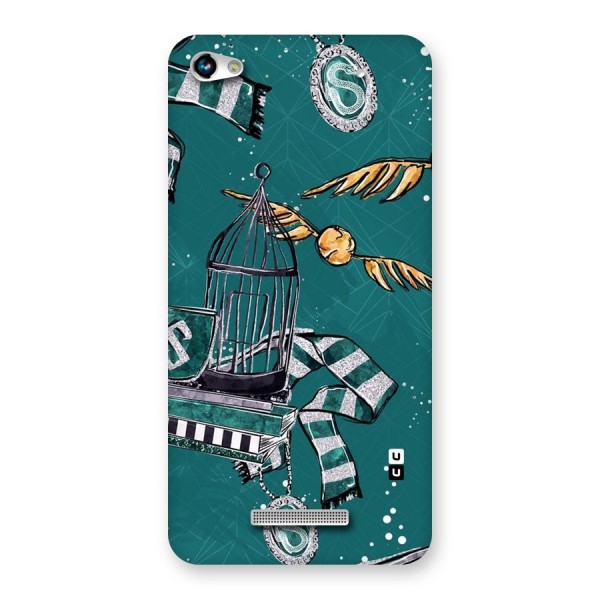 Green Scarf Back Case for Micromax Hue 2