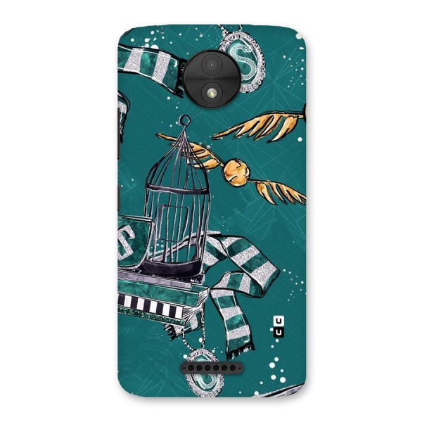 Green Scarf Back Case for Moto C