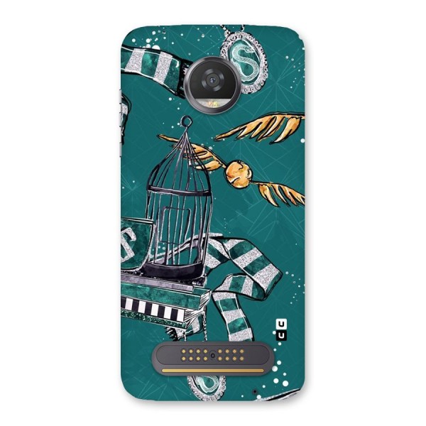 Green Scarf Back Case for Moto Z2 Play