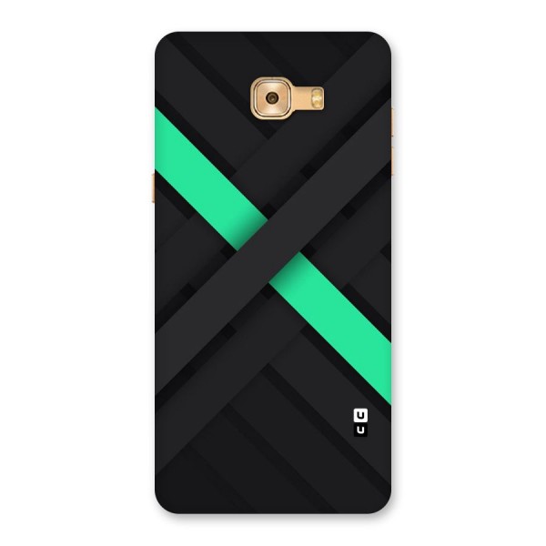 Green Stripe Diagonal Back Case for Galaxy C9 Pro
