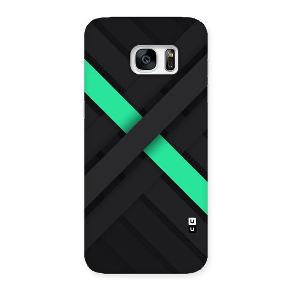 Green Stripe Diagonal Back Case for Galaxy S7 Edge
