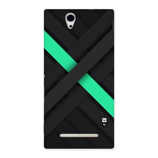 Green Stripe Diagonal Back Case for Sony Xperia C3