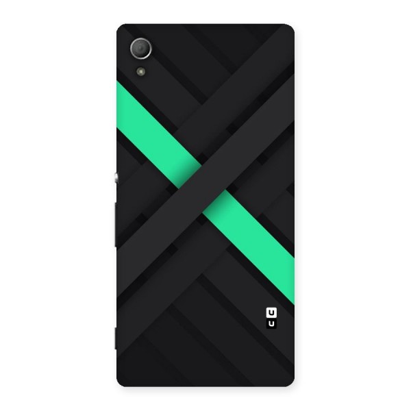 Green Stripe Diagonal Back Case for Xperia Z3 Plus