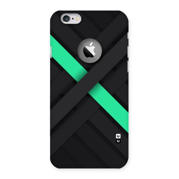 Green Stripe Diagonal Back Case for iPhone 6 Logo Cut