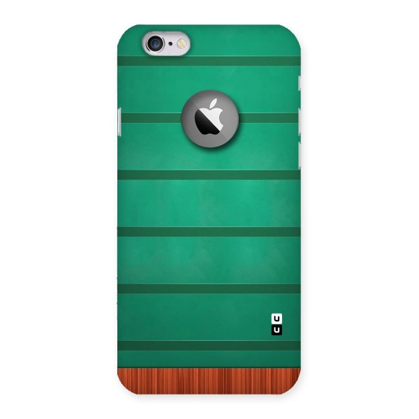 Green Wood Stripes Back Case for iPhone 6 Logo Cut