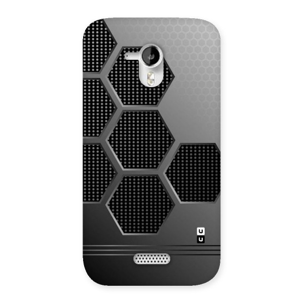 Grey Black Hexa Back Case for Micromax Canvas HD A116