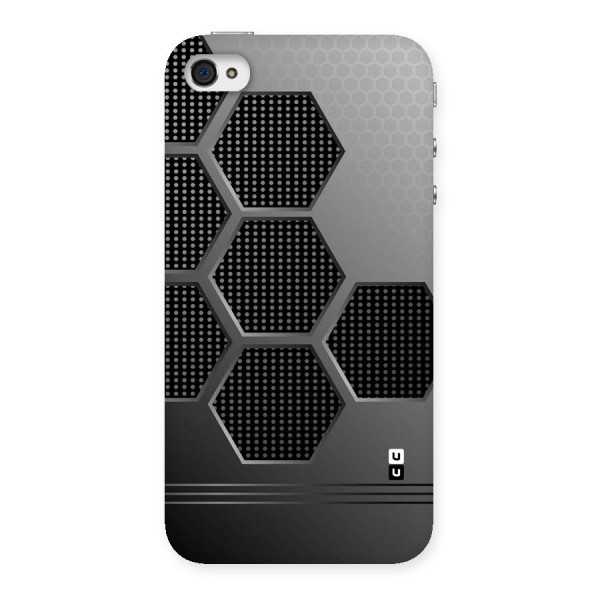 Grey Black Hexa Back Case for iPhone 4 4s