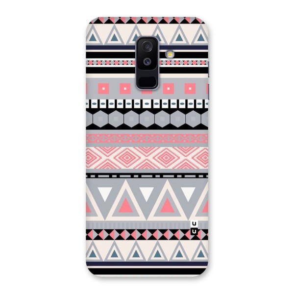 Grey Pink Pattern Back Case for Galaxy A6 Plus