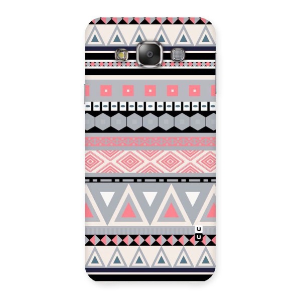 Grey Pink Pattern Back Case for Galaxy E7