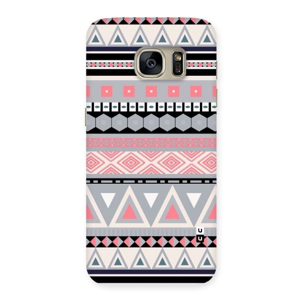 Grey Pink Pattern Back Case for Galaxy S7