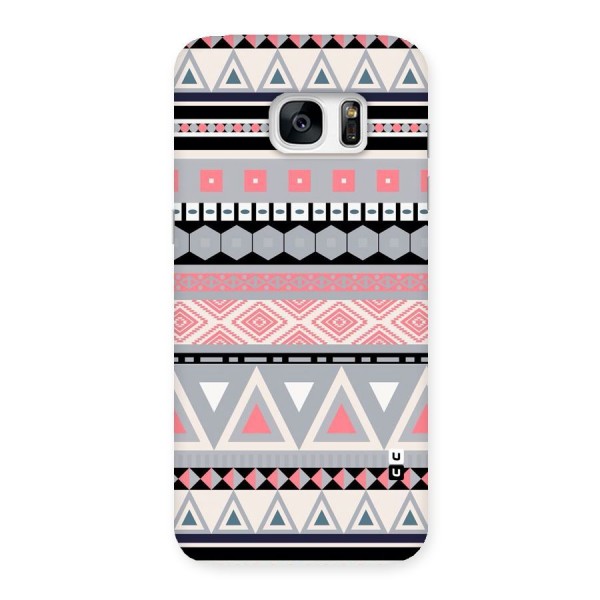 Grey Pink Pattern Back Case for Galaxy S7 Edge