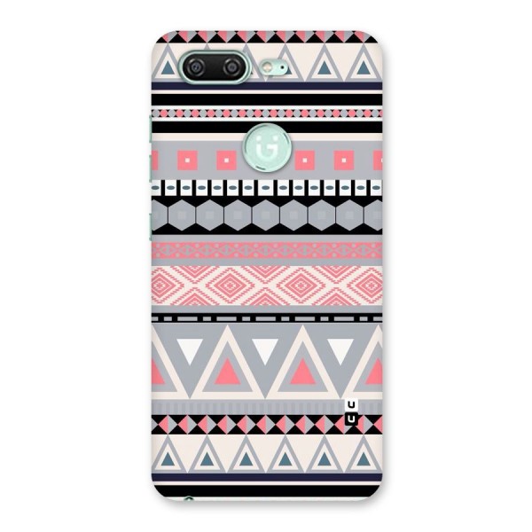 Grey Pink Pattern Back Case for Gionee S10