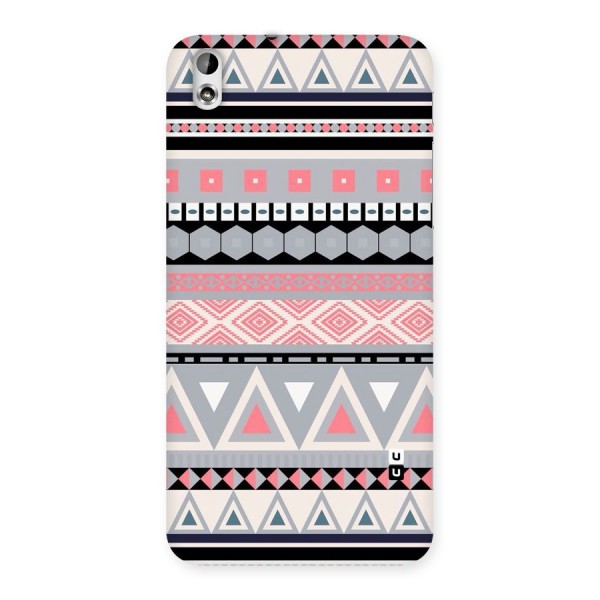 Grey Pink Pattern Back Case for HTC Desire 816g