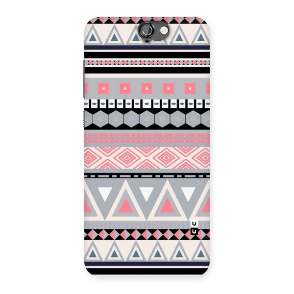 Grey Pink Pattern Back Case for HTC One A9