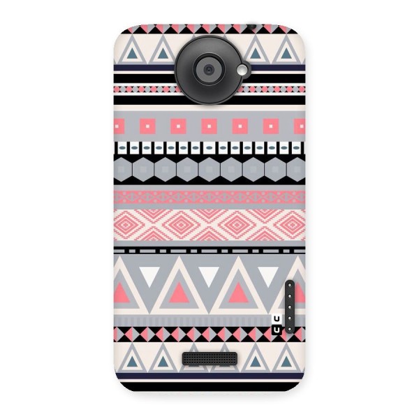Grey Pink Pattern Back Case for HTC One X