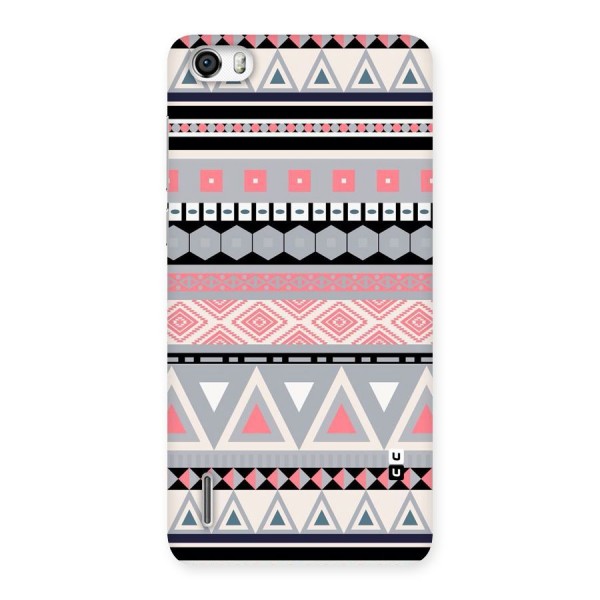Grey Pink Pattern Back Case for Honor 6