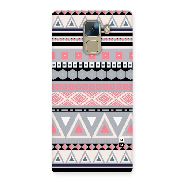 Grey Pink Pattern Back Case for Huawei Honor 7