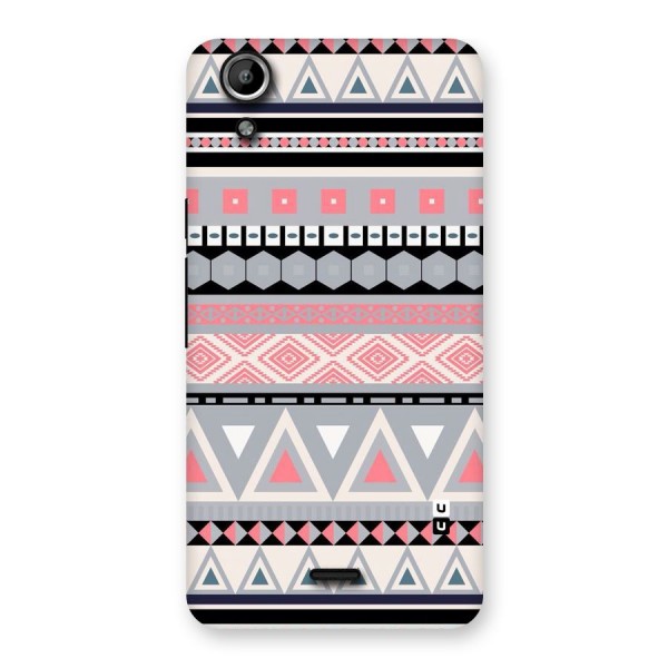 Grey Pink Pattern Back Case for Micromax Canvas Selfie Lens Q345