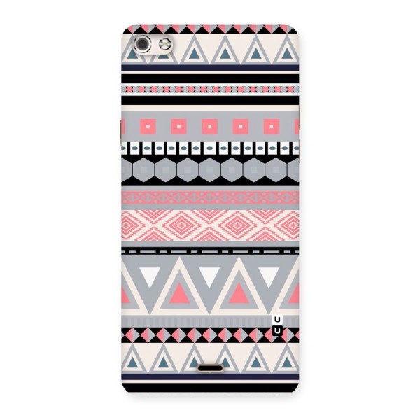 Grey Pink Pattern Back Case for Micromax Canvas Silver 5