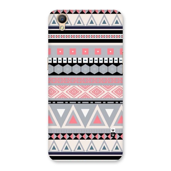 Grey Pink Pattern Back Case for Oppo A37