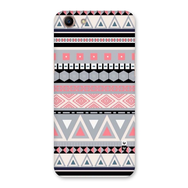 Grey Pink Pattern Back Case for Oppo A83 (2018)