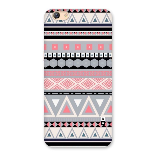 Grey Pink Pattern Back Case for Oppo F3 Plus