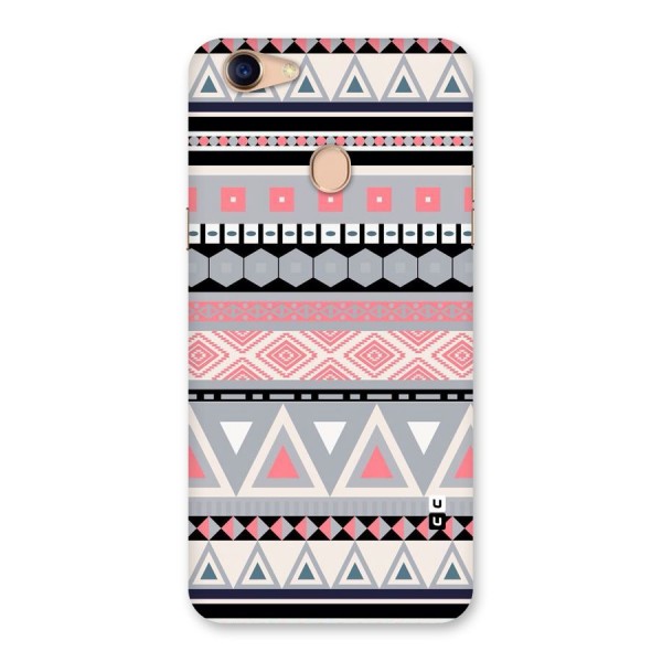 Grey Pink Pattern Back Case for Oppo F5