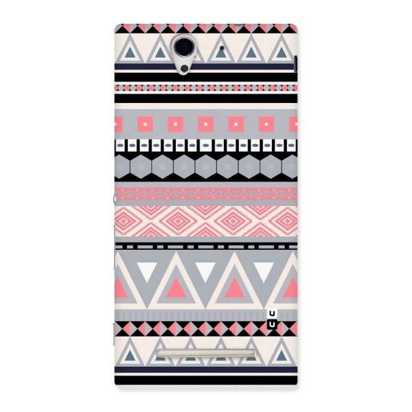 Grey Pink Pattern Back Case for Sony Xperia C3