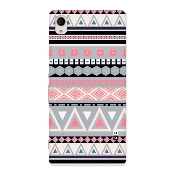 Grey Pink Pattern Back Case for Sony Xperia M4