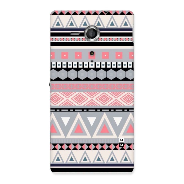Grey Pink Pattern Back Case for Sony Xperia SP