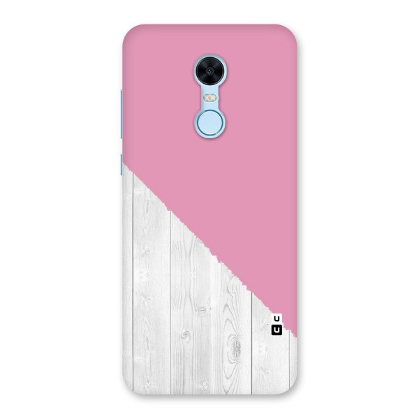 Grey Pink Wooden Design Back Case for Redmi Note 5