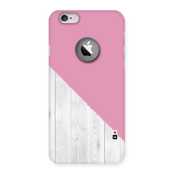 Grey Pink Wooden Design Back Case for iPhone 6 Logo Cut