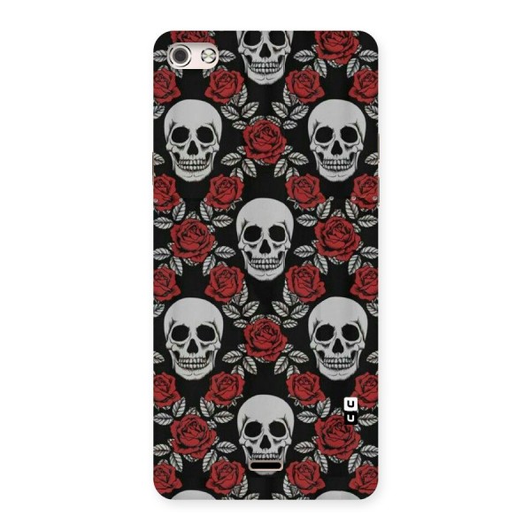 Grey Skulls Back Case for Micromax Canvas Silver 5